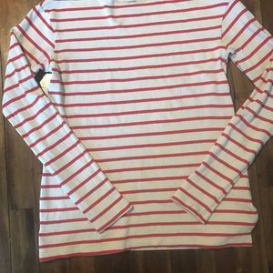 Coral and cream striped shirt from Old Navy XS